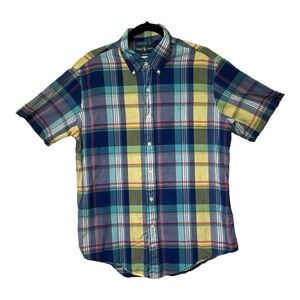 Ralph Lauren Custom Fit Men's Multicolor Madras Plaid Button Down Shirt Large